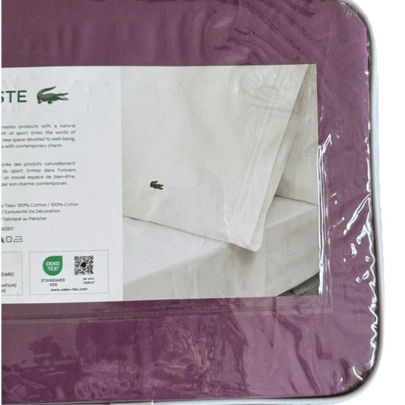 Lacoste Queen Purple Sheet Set - Picture 4 of 5